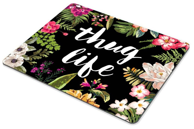 Smooffly Gaming Mouse Pad Custom,Thug Life Flowers Non-Slip Thick Rubber Mouse pad,9.5 X 7.9 Inch (240mmX200mmX3mm) - Image 2